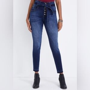 KanCan Skinny High‎ Rise Belted Jeans